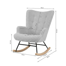 Load image into Gallery viewer, Ava Boucle Rocking Armchair - Light Grey