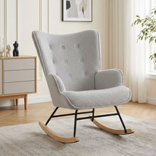 Load image into Gallery viewer, Ava Boucle Rocking Armchair - Light Grey