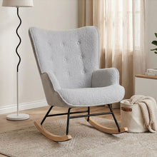 Load image into Gallery viewer, Ava Boucle Rocking Armchair - Light Grey
