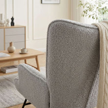 Load image into Gallery viewer, Ava Boucle Rocking Armchair - Light Grey