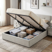 Load image into Gallery viewer, Mero Double Gas Lift Bed Frame - Linen Beige