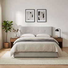 Load image into Gallery viewer, Mero Double Gas Lift Bed Frame - Linen Beige
