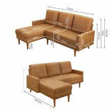 Load image into Gallery viewer, Brynlee 3 Seater Sofa with Left Facing Chaise - Brown