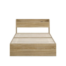 Load image into Gallery viewer, Elda King Single Bed Frame with USB Port & Drawers - Natural