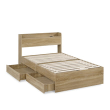 Load image into Gallery viewer, Elda King Single Bed Frame with USB Port & Drawers - Natural