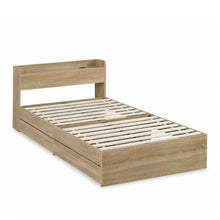 Load image into Gallery viewer, Elda King Single Bed Frame with USB Port & Drawers - Natural