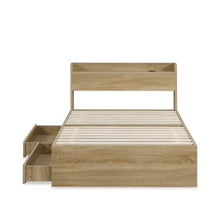 Load image into Gallery viewer, Elda King Single Bed Frame with USB Port & Drawers - Natural