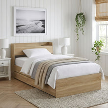 Load image into Gallery viewer, Elda King Single Bed Frame with USB Port & Drawers - Natural