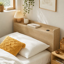 Load image into Gallery viewer, Elda King Single Bed Frame with USB Port & Drawers - Natural