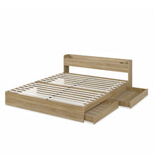 Load image into Gallery viewer, Elda Super King Bed Frame with USB Port & Drawers - Natural