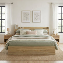 Load image into Gallery viewer, Elda Super King Bed Frame with USB Port & Drawers - Natural