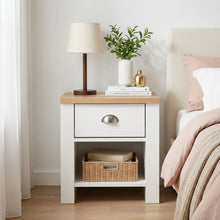 Load image into Gallery viewer, Tegan Bedside Table - Light Teak + White
