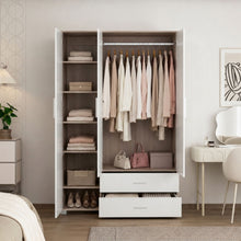 Load image into Gallery viewer, Bram 3 Door Wardrobe Cabinet with 2 Drawers - Oak + White
