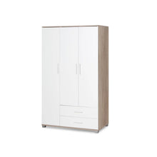 Load image into Gallery viewer, Bram 3 Door Wardrobe Cabinet with 2 Drawers - Oak + White