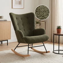 Load image into Gallery viewer, Ava Boucle Rocking Armchair - Dark Green