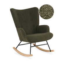Load image into Gallery viewer, Ava Boucle Rocking Armchair - Dark Green