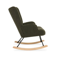 Load image into Gallery viewer, Ava Boucle Rocking Armchair - Dark Green