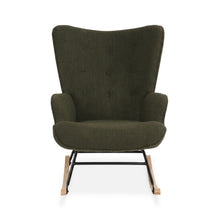 Load image into Gallery viewer, Ava Boucle Rocking Armchair - Dark Green