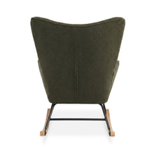 Load image into Gallery viewer, Ava Boucle Rocking Armchair - Dark Green