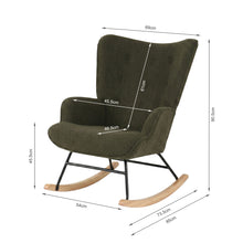 Load image into Gallery viewer, Ava Boucle Rocking Armchair - Dark Green