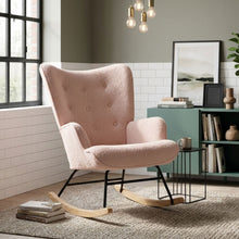 Load image into Gallery viewer, Ava Boucle Rocking Armchair - Pink