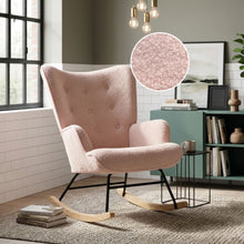 Load image into Gallery viewer, Ava Boucle Rocking Armchair - Pink