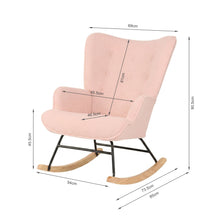 Load image into Gallery viewer, Ava Boucle Rocking Armchair - Pink