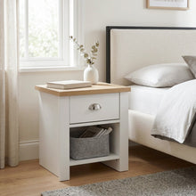 Load image into Gallery viewer, Tegan Bedside Table - Light Teak + White
