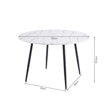 Load image into Gallery viewer, Elijah 120cm Round Dining Table - Marble