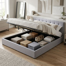 Load image into Gallery viewer, Abigail Super King Gas Lift Bed Frame - Grey (p1=0.182m³ - 19kg)(p2=0.136m³ - 30kg)(T=0.318m³ - 49kg)