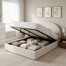 Load image into Gallery viewer, Isabella Queen Gas Lift Bed Frame - Linen Beige