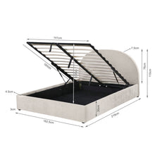 Load image into Gallery viewer, Isabella Queen Gas Lift Bed Frame - Linen Beige
