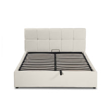 Load image into Gallery viewer, Elizabeth Double Gas Lift Bed Frame - Beige