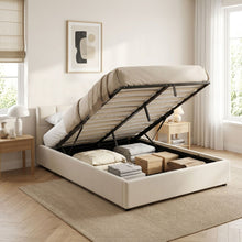Load image into Gallery viewer, Elizabeth Queen Gas Lift Bed Frame - Beige