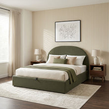 Load image into Gallery viewer, Isabella Queen Gas Lift Bed Frame - Dark Green
