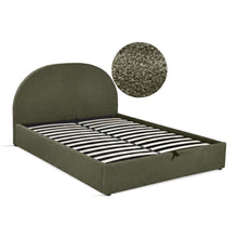 Load image into Gallery viewer, Isabella Queen Gas Lift Bed Frame - Dark Green