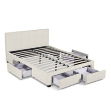 Load image into Gallery viewer, Charlotte Double Bed Frame with 4 Drawers - Beige