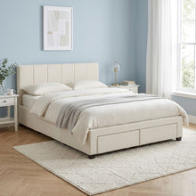 Load image into Gallery viewer, Charlotte Double Bed Frame with 4 Drawers - Beige