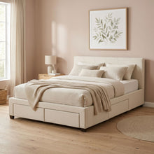 Load image into Gallery viewer, Charlotte Double Bed Frame with 4 Drawers - Beige