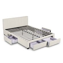 Load image into Gallery viewer, Charlotte Queen Bed Frame with 4 Drawers - Beige