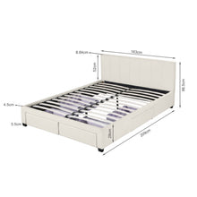 Load image into Gallery viewer, Charlotte Queen Bed Frame with 4 Drawers - Beige