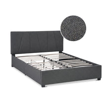 Load image into Gallery viewer, Wireva Linen Queen Bed Frame With 4 Drawers - Dark Grey