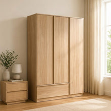Load image into Gallery viewer, Benny 3 Door Wardrobe with Drawer - Light Teak