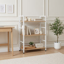 Load image into Gallery viewer, Hikuai 3 Tier Bookshelf - Natural + White