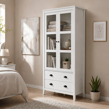 Load image into Gallery viewer, 22695-congo-display-cabinet-with-2-drawer-white-2606032