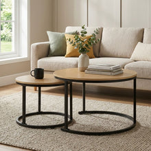 Load image into Gallery viewer, Nasser Nesting Coffee Table - Set of 2 - Natural + Black