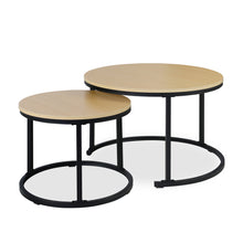 Load image into Gallery viewer, Nasser Nesting Coffee Table - Set of 2 - Natural + Black