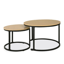 Load image into Gallery viewer, Nasser Nesting Coffee Table - Set of 2 - Natural + Black