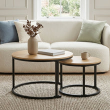 Load image into Gallery viewer, Nasser Nesting Coffee Table - Set of 2 - Natural + Black