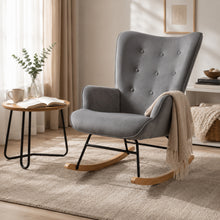 Load image into Gallery viewer, lt10989-kiva-velvet-rocking-armchair-dark-grey-2606041